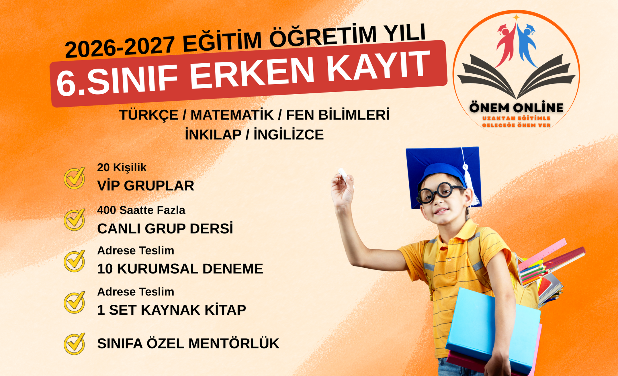 2026-2027 6. Sınıf Okula Destek Canlı Ders Paketi (B Şubesi)