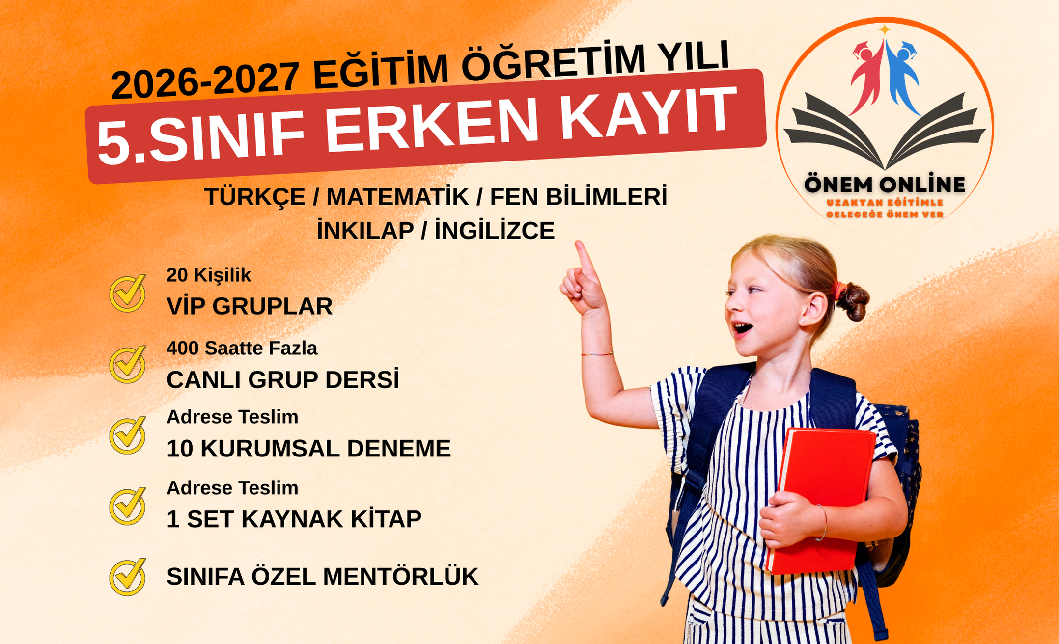 2026-2027 5. Sınıf Okula Destek Canlı Ders Paketi (B Şubesi)